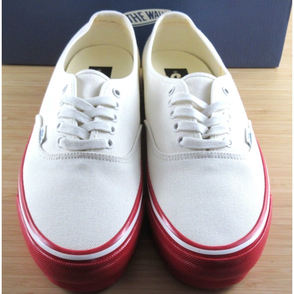 Vans Men's Lx Authentic 44 Duck Canvas White Red Skate shoes Sizes NEW - Picture 3 of 7